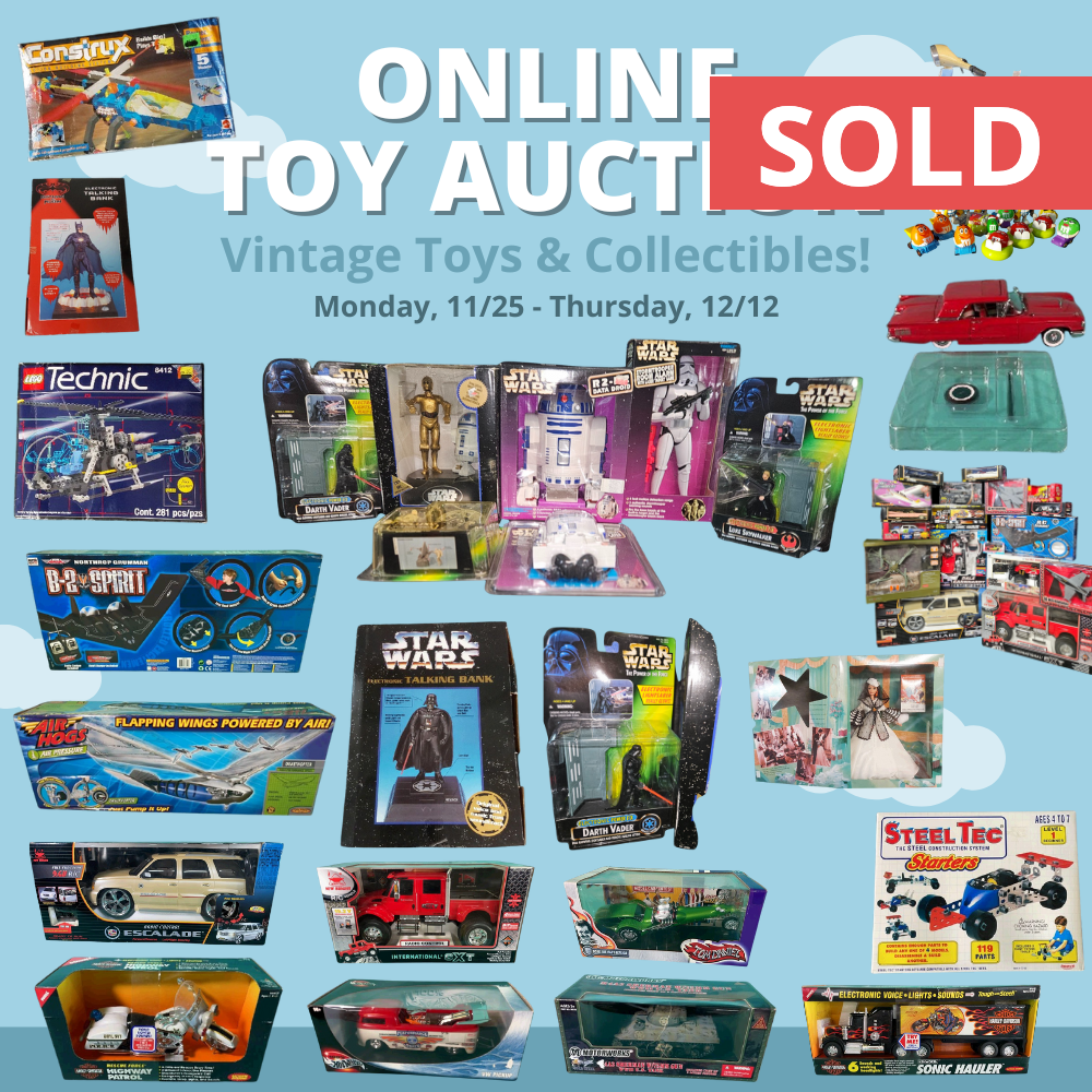 A collection of vintage toys and collectibles are being sold online