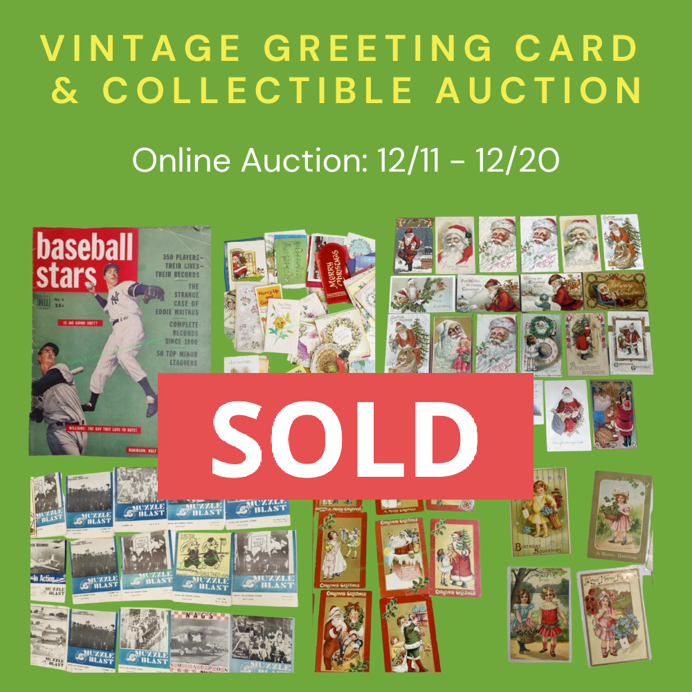 A vintage greeting card and collectible auction has been sold