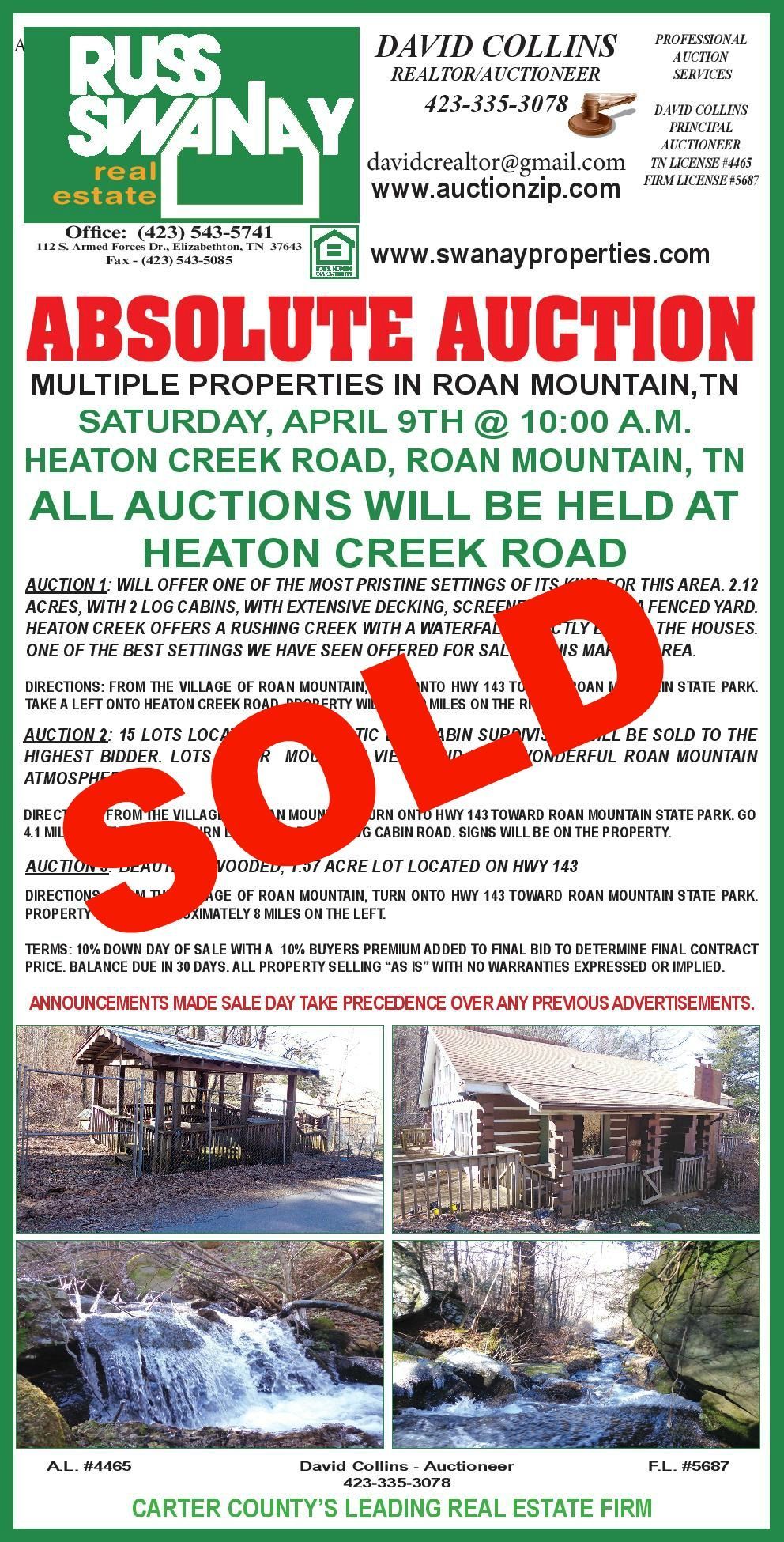 Previous Absolute Cabin Auction - No Reserve or Minimum Price
