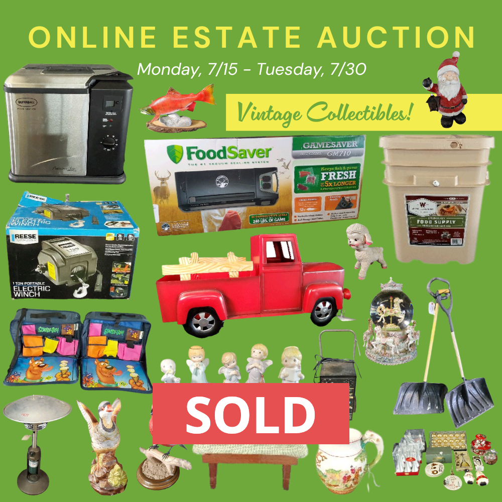 An online estate auction is taking place on monday , july 15 - tuesday , july 30 - sold auction by Collins & Co. 