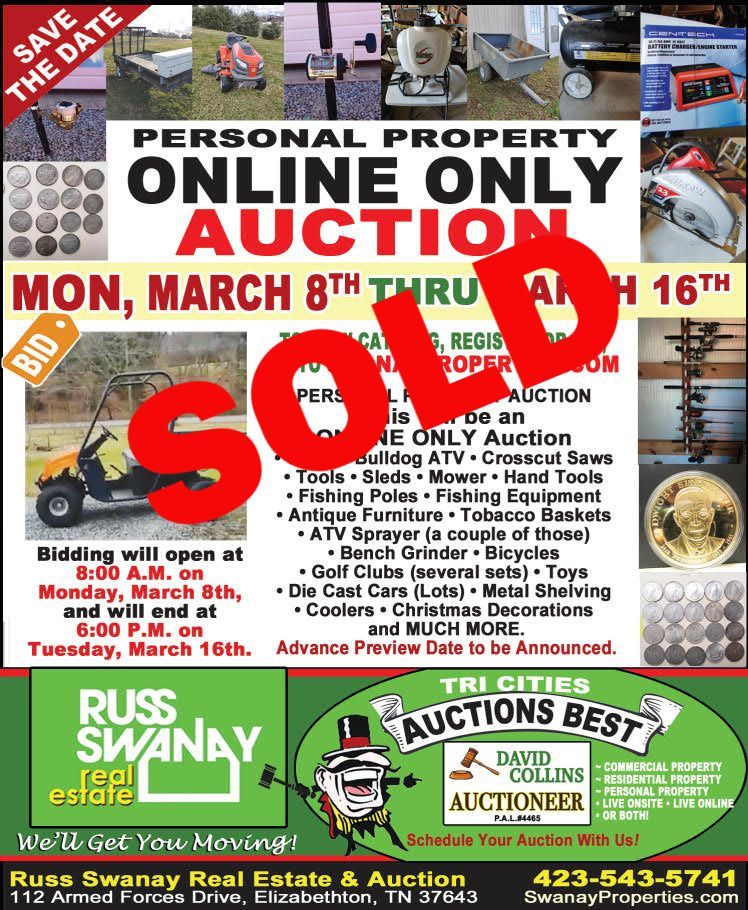 Previous Online Auction for Personal Property 
