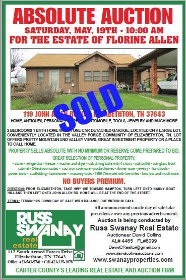 Closed Home Auction by Collins & Co. 