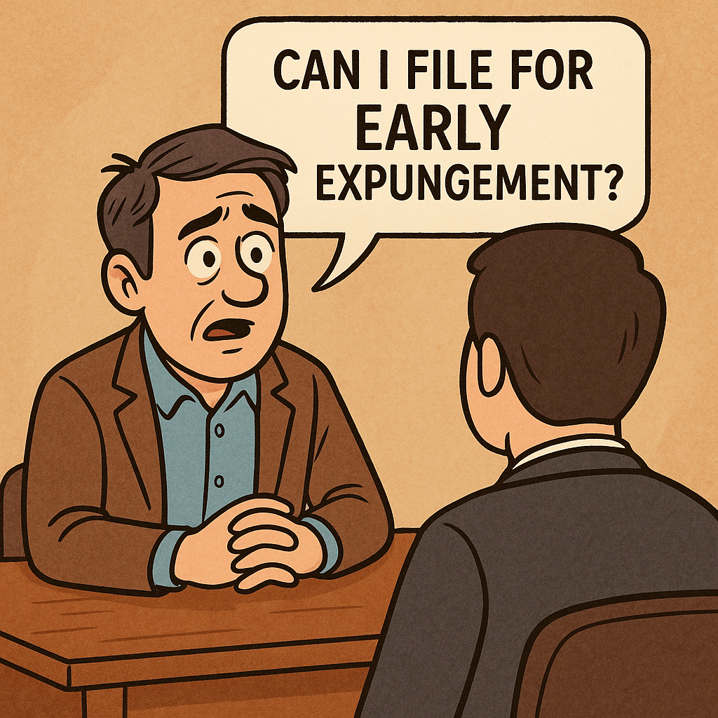 A man asking a prosecutor for an early expungement in Indiana.