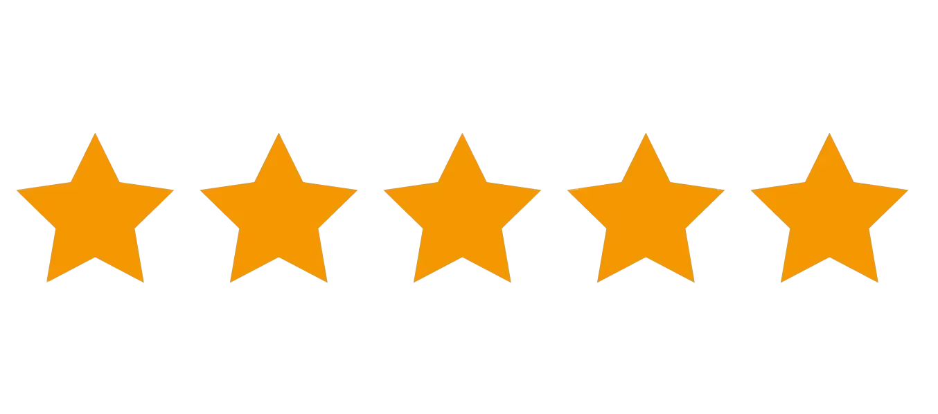 A google logo with five stars on a white background.