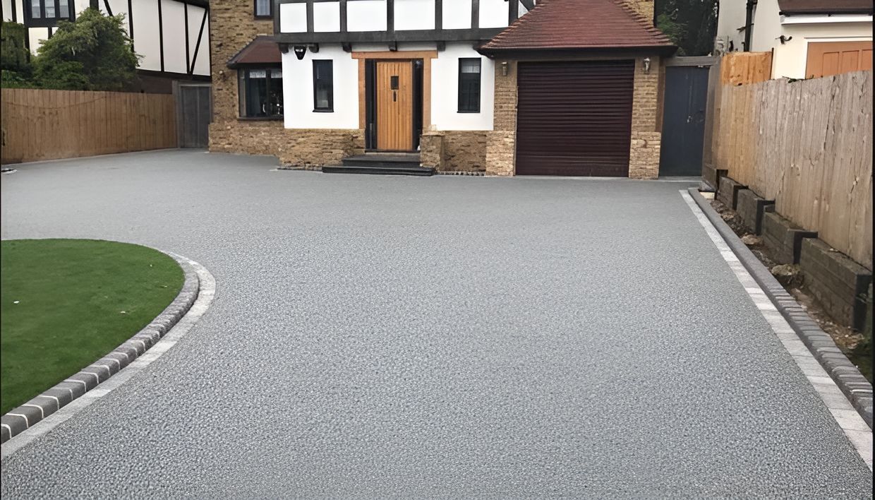 Professional resin driveway installation in Redhill by S&T Groundworks.