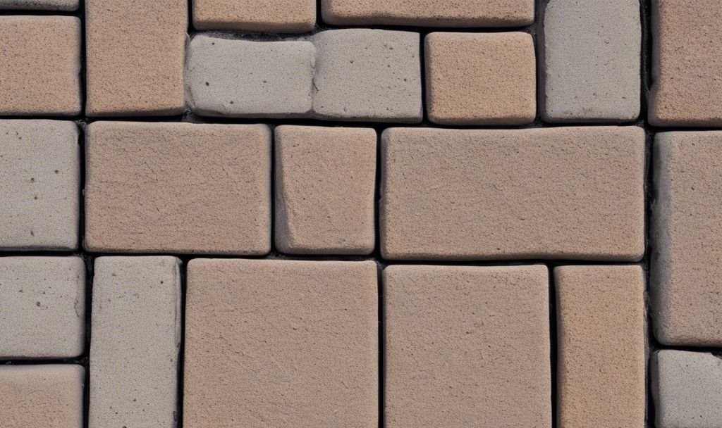 A close up of a brick pavement with a diagonal pattern