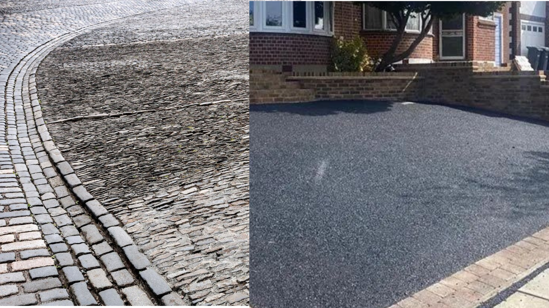 unsealed and sealed driveway