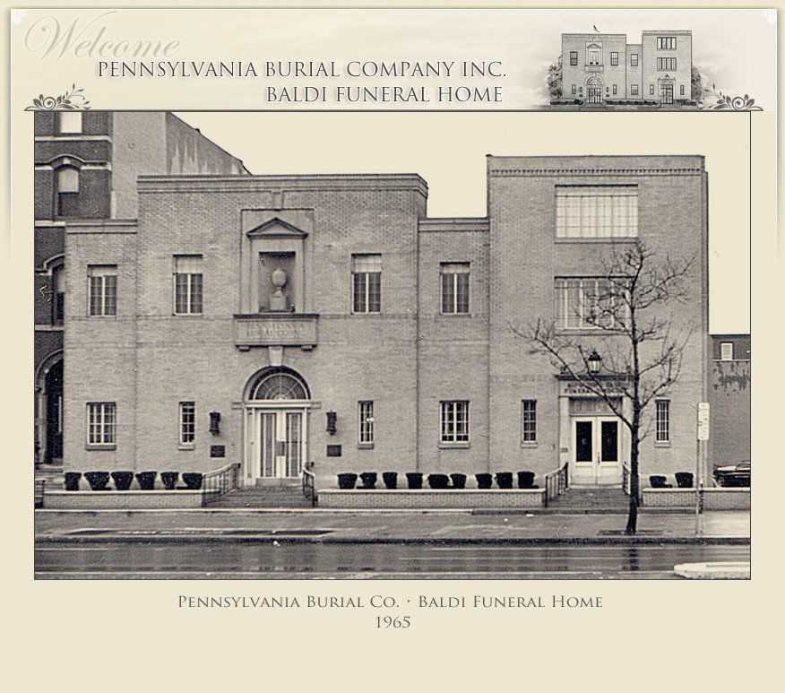 A black and white photo of the pennsylvania burial company inc.