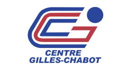 A blue and red logo for centre gilles-chabot