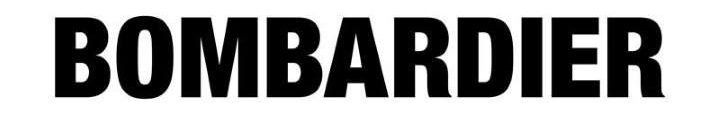 The word bombardier is written in black on a white background
