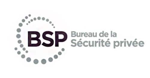 The logo for bureau de la securite privee is a circle with dots around it.