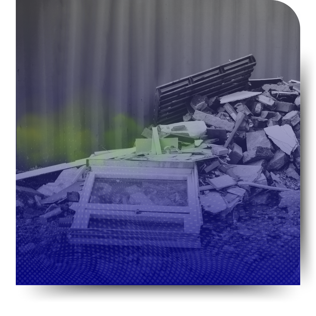 A pile of construction garbage