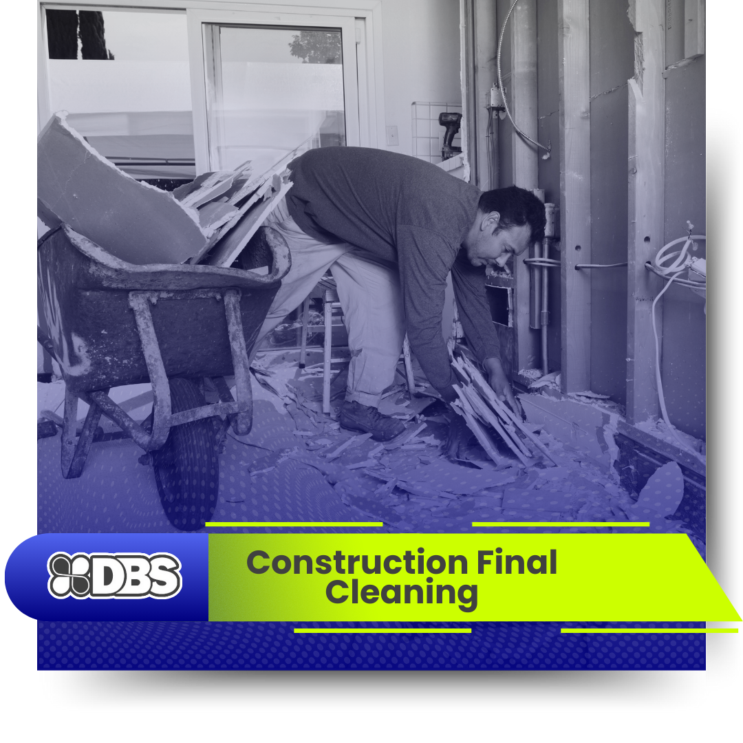 A picture of man cleaning debris