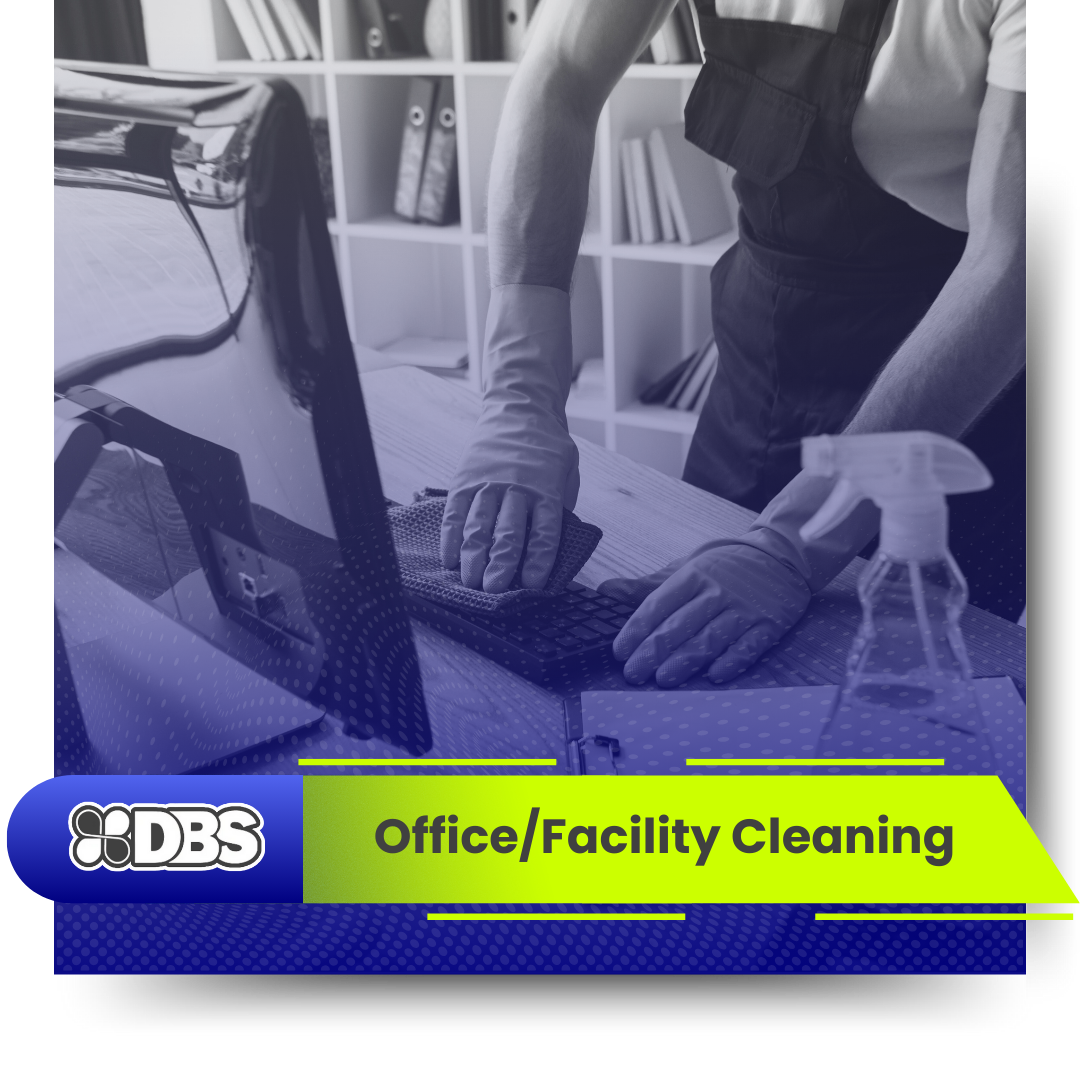 A man cleaning an office