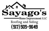Sayago's Home Improvement LLC roofing and siding logo with phone number (517) 505-9649