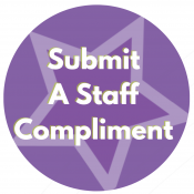 A purple button that says