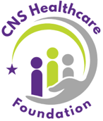 CNS Healthcare Foundation logo with purple, green, and gray stylized people under an arc and star