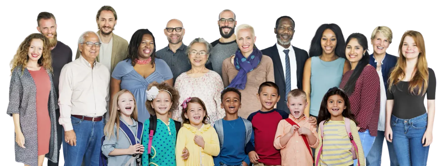 A large group of people are posing for a picture together.