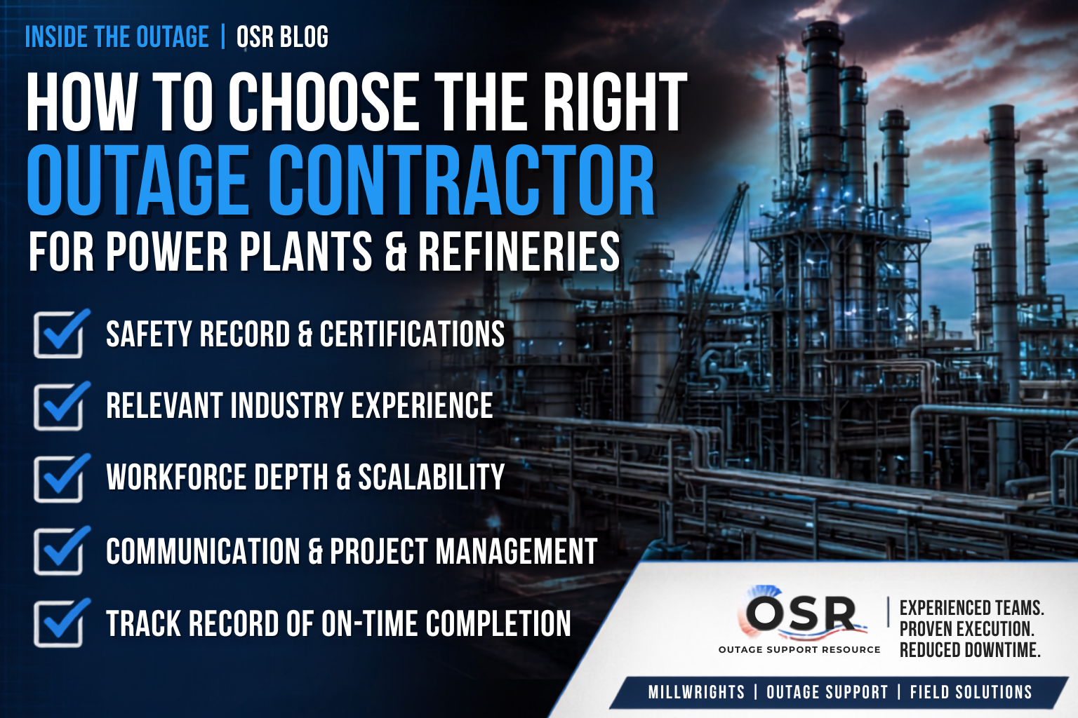 Outage Support Resource -How to choose the right outage contractor