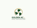 Golden AC HVAC Contractors logo in green, gold, and white with circular leaf emblem