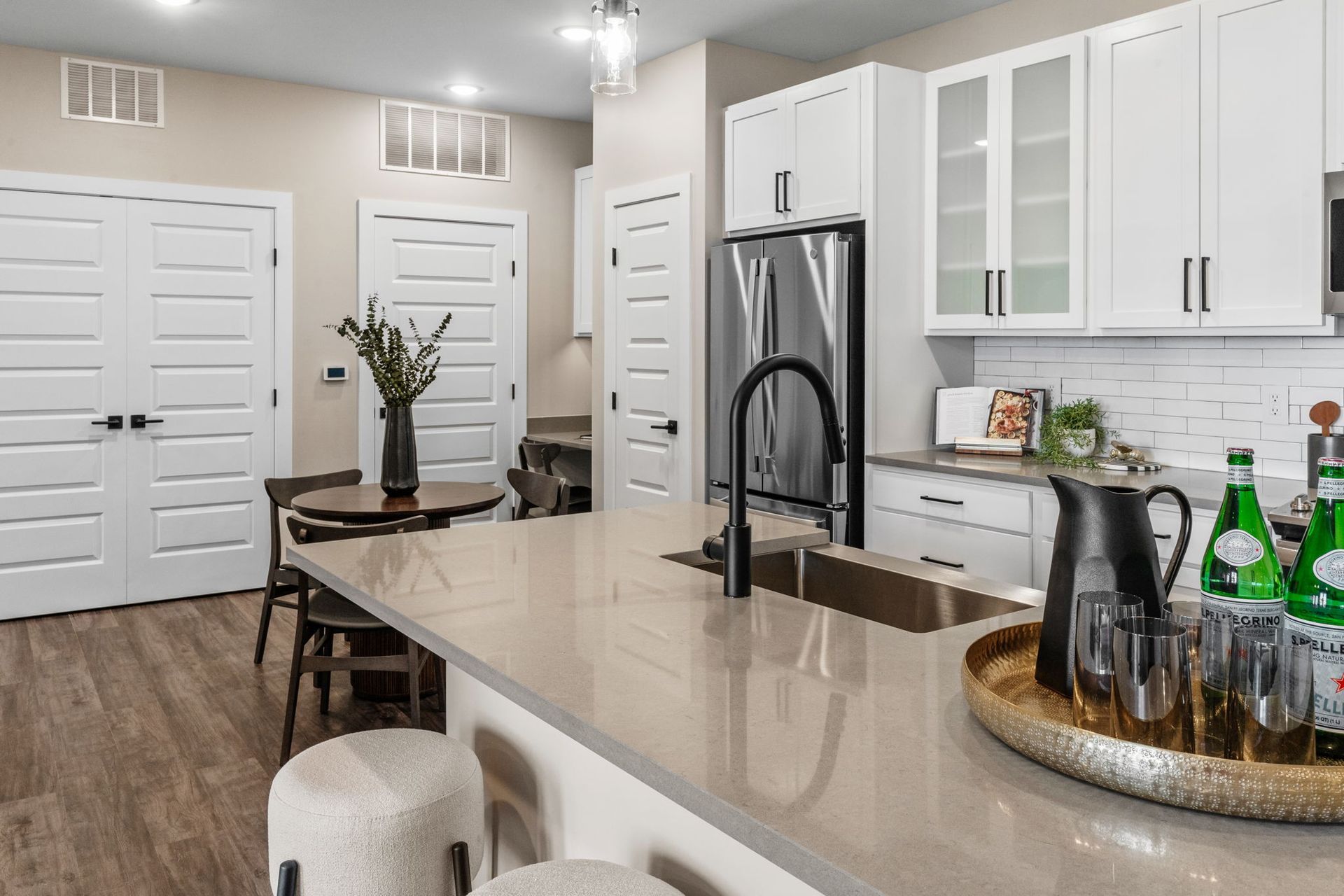 Kitchen island with sink at Northwest Crossing.