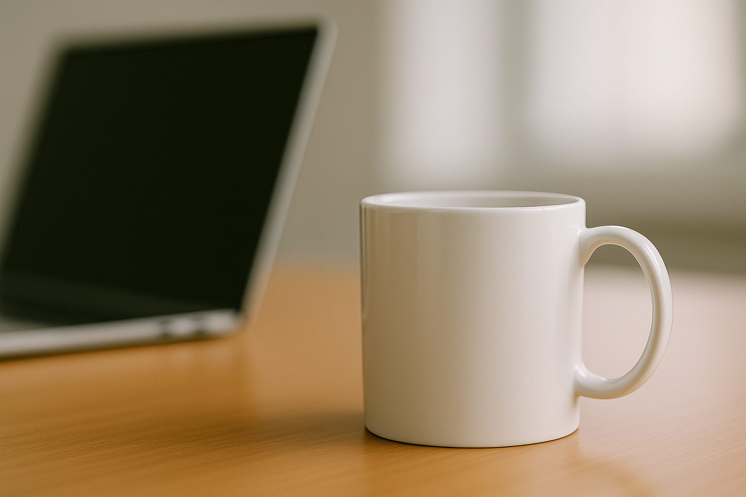 Coffee Cup and Laptop on a Desk— Wingman Conveyancing in Katherine, NT
