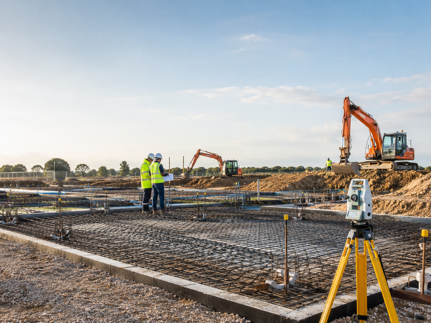 Carter Civils groundworks and reinforced foundation preparation on a UK construction site