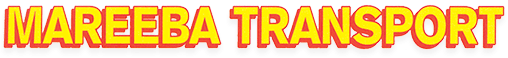 A yellow and red logo for mareeba transport