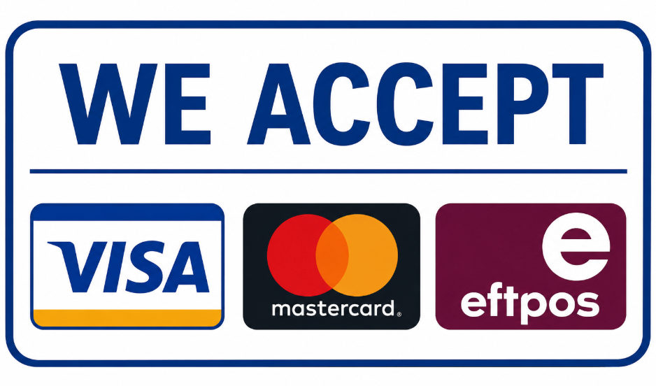 Visa, MasterCard and Eftpos Payment Logos