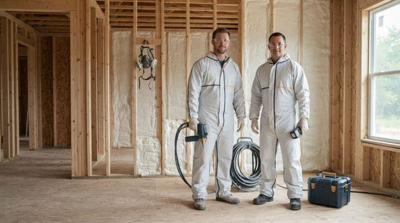 Professional spray foam insulation technicians serving properties in Conroe Texas