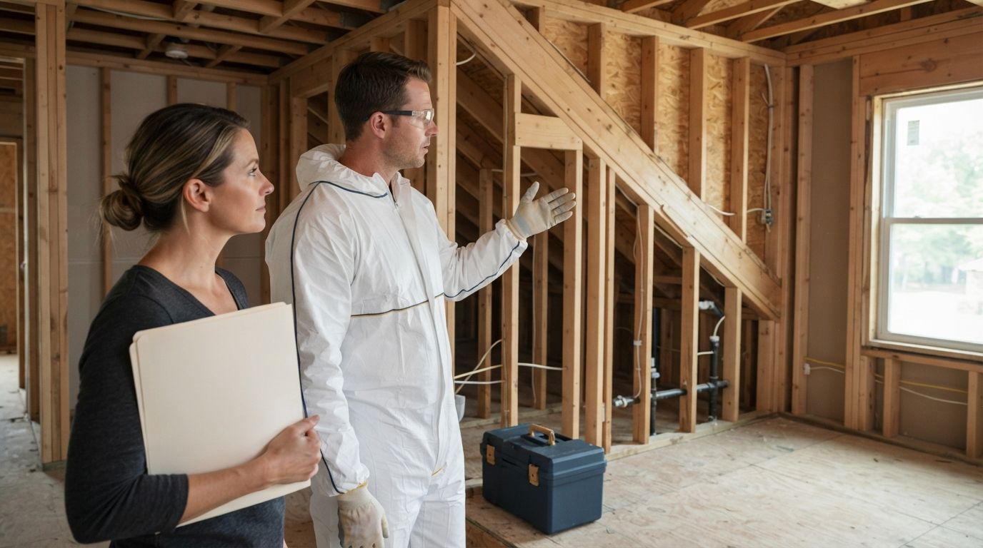Homeowner requesting spray foam insulation service from a Conroe technician