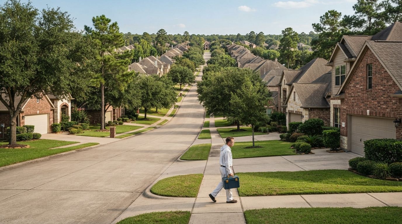 Spray foam insulation service coverage in newer residential neighborhoods across Conroe Texas