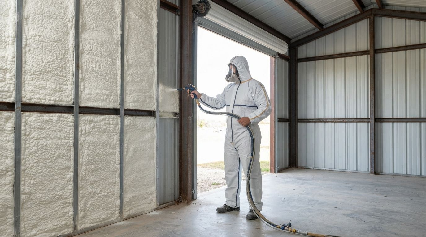 Reliable spray foam insulation installation for a Conroe metal building