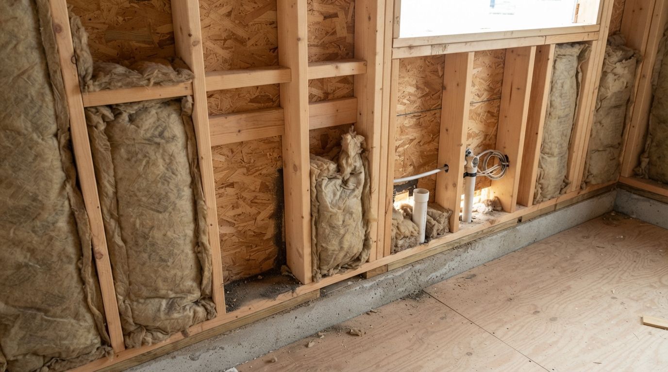 Insulation gaps and air-sealing problems in a Conroe residential property
