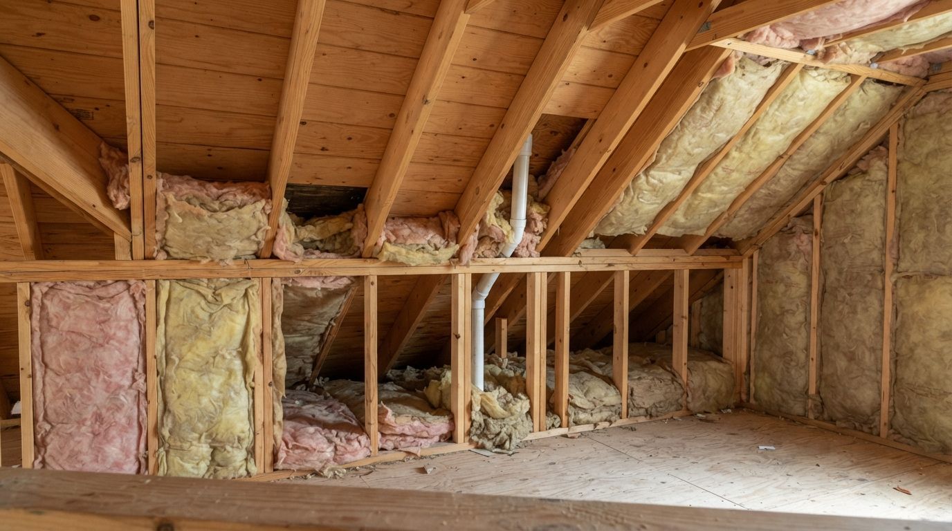 Insulation gaps and uneven coverage in a Conroe residential property
