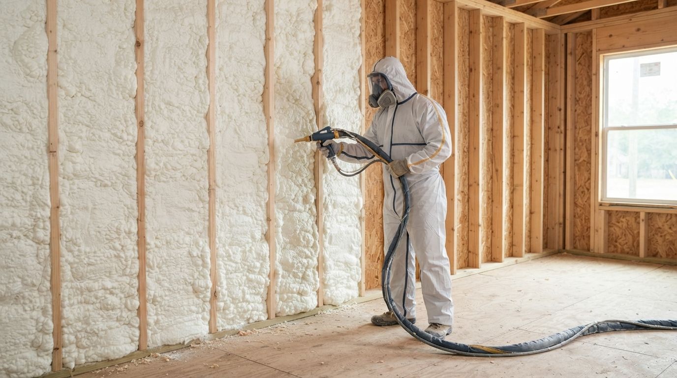 Property conditions affecting open cell spray foam insulation costs in Conroe