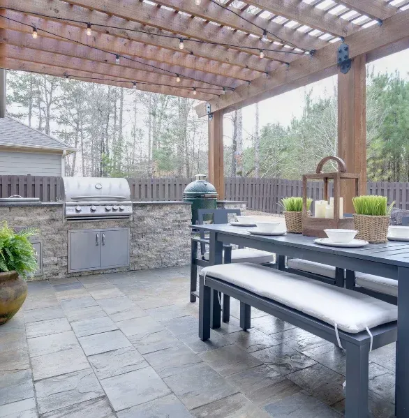 outdoor kitchen installation process pinehurst nc
