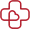 Red medical cross icon with rounded ends.