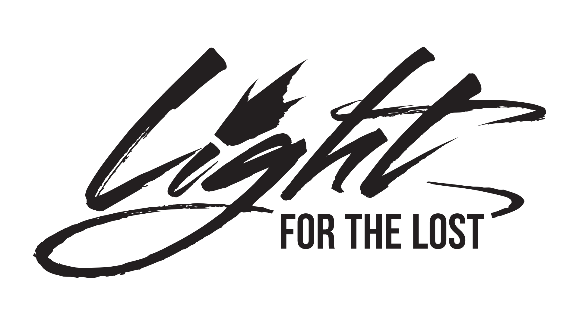 Light for the Lost logo in black script with “FOR THE LOST” beneath it