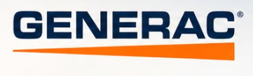 Generac logo in dark blue and orange with an orange swoosh underline Generac logo in dark blue and orange with an orange swoosh underline