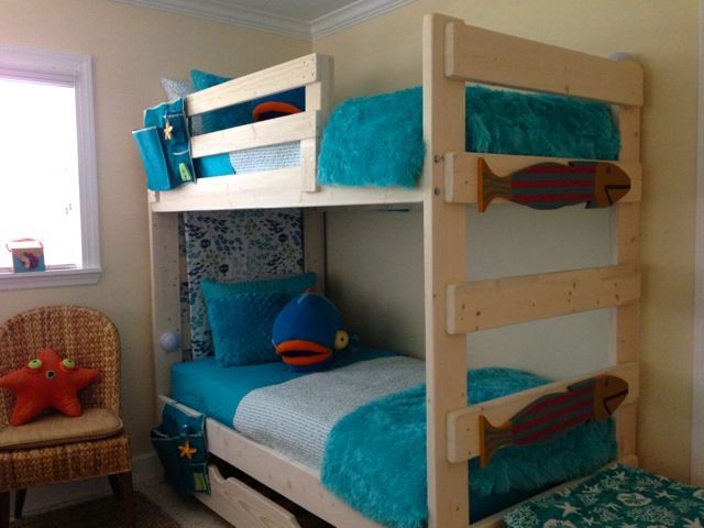 blue bunk beds