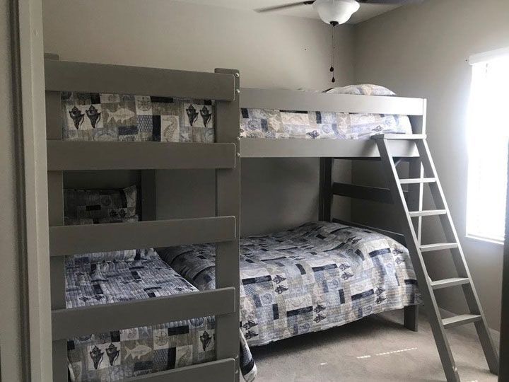 gray bunk beds