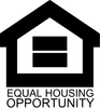 Equal Housing Opportunity logo with a black house outline and equal sign inside.
