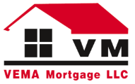 VEMA Mortgage LLC logo with red roof house icon, black “VM,” and red company name text