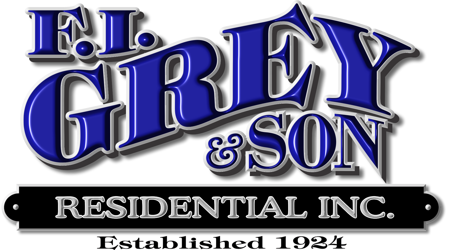 Logo for F.L. Grey & Son Residential Inc., a company, in blue and white.