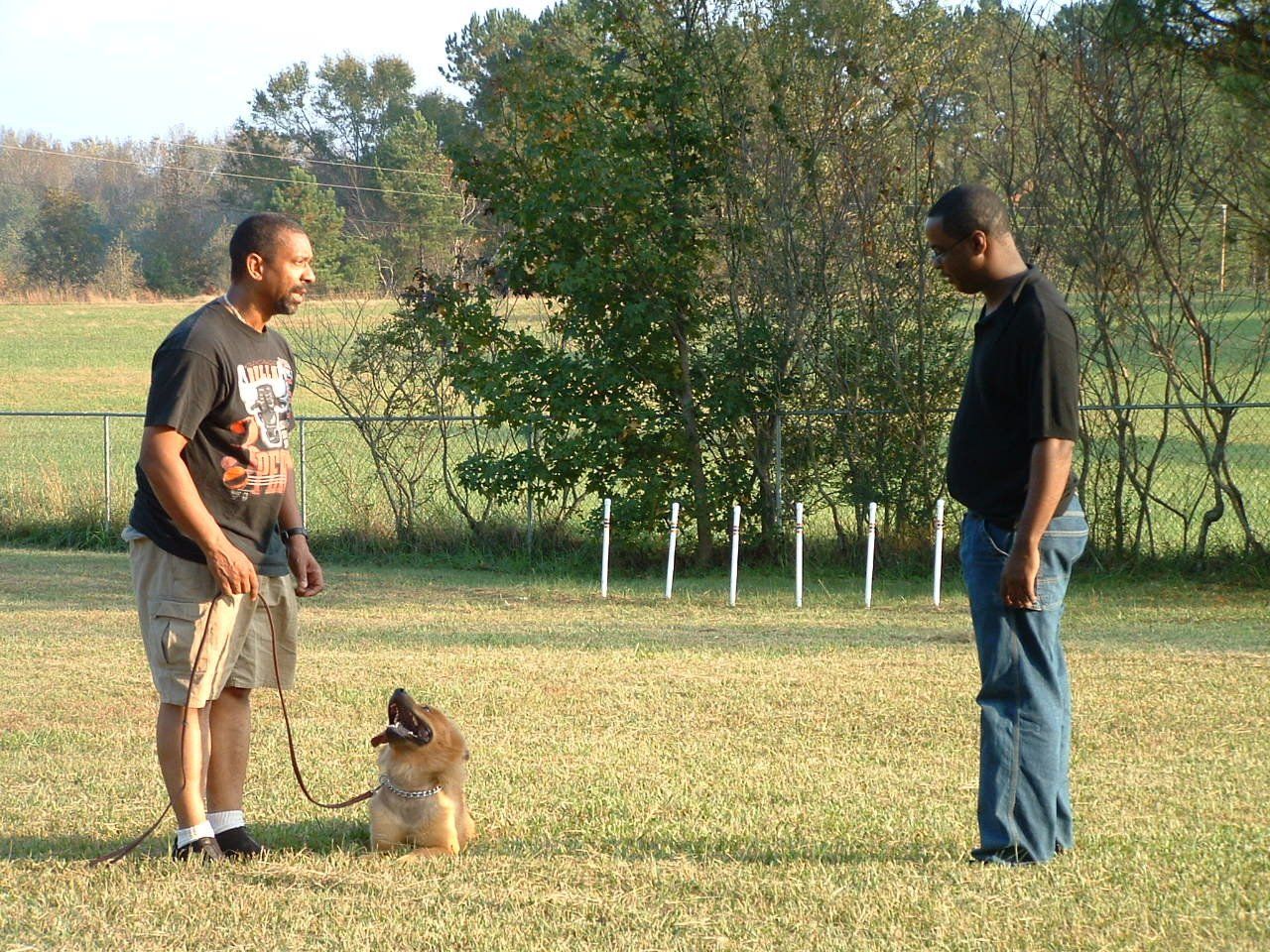 Dog with Trainers — Williamson, GA — Leading Edge Kennels Dog with Trainers — Williamson, GA — Leading Edge Kennels