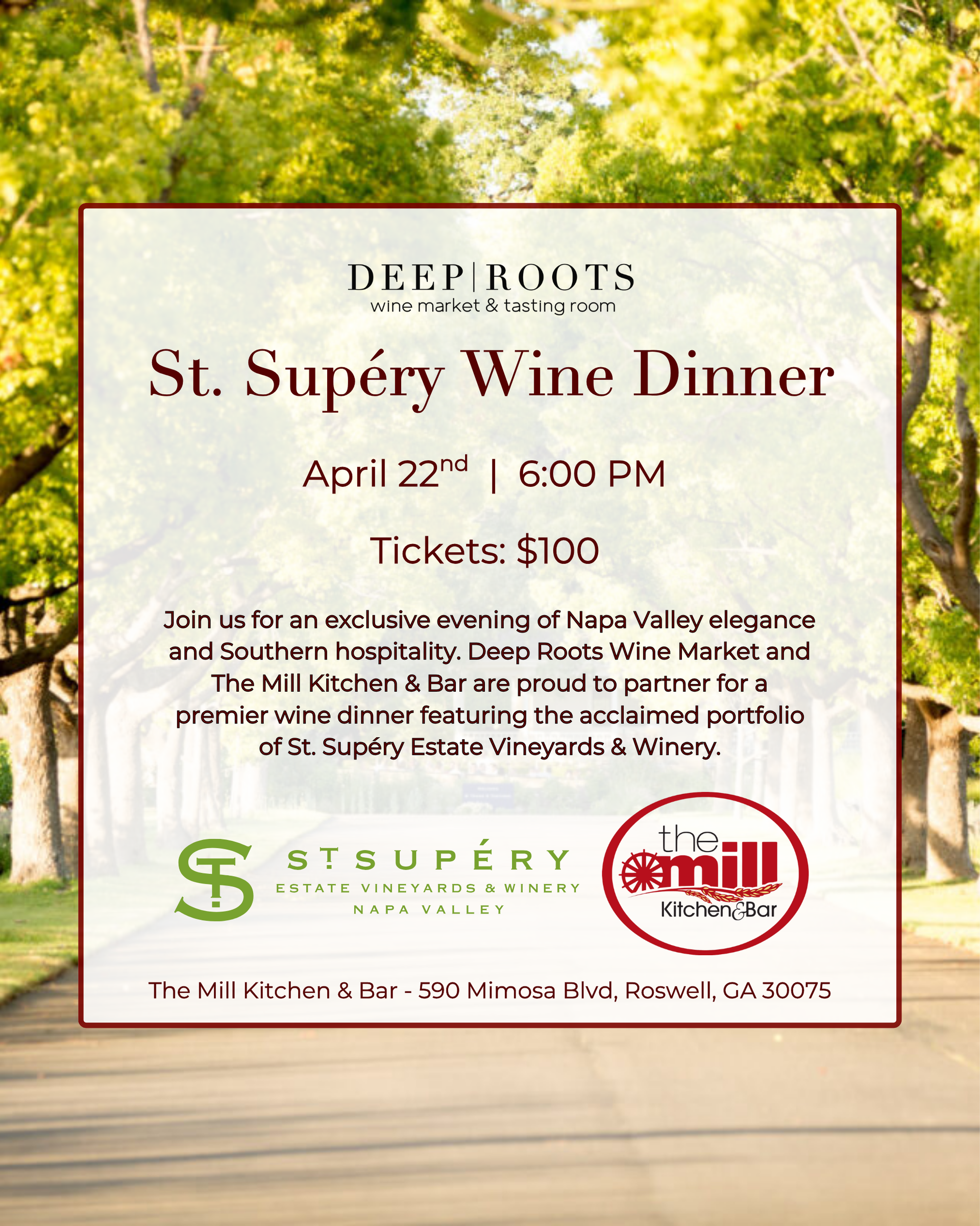 Wine Dinner at the Mill Kitchen & Bar