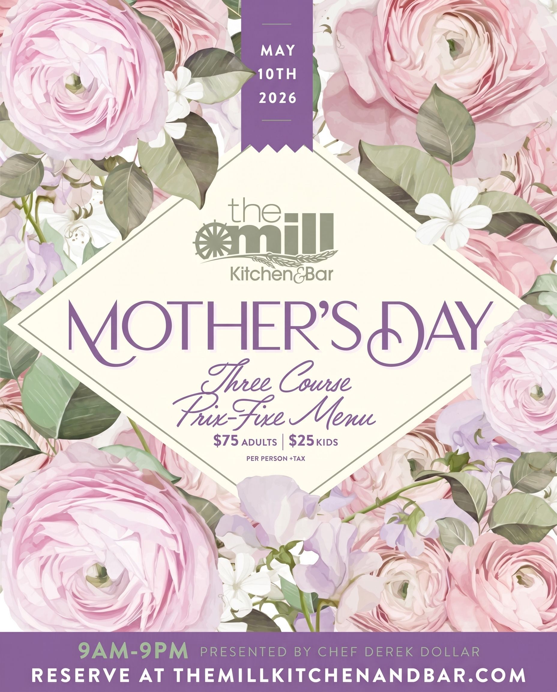 Mother's Day at The Mill Kitchen & Bar