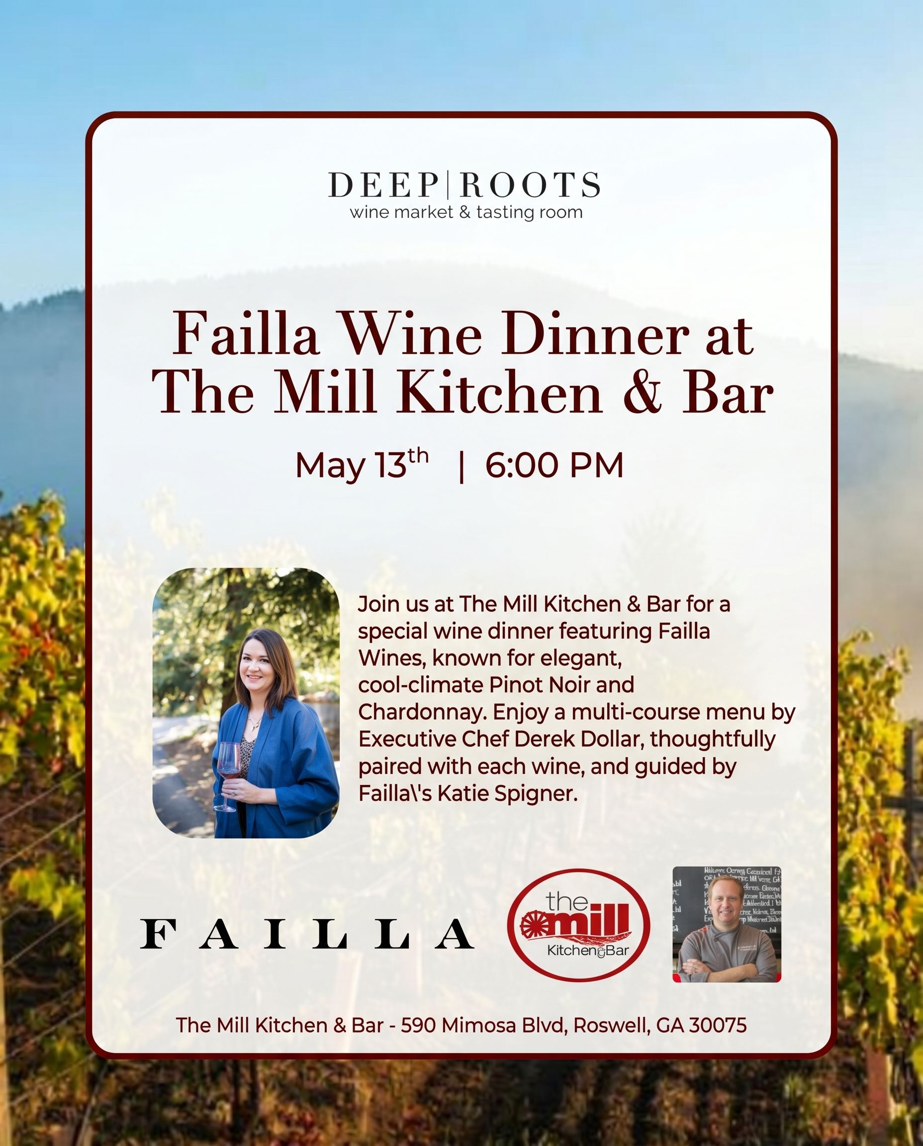 Wine Dinner at The Mill Kitchen & Bar