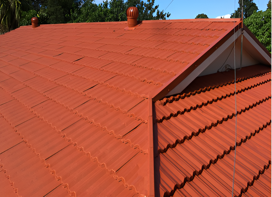 Roof Painting Ballina On Freshly Coated Terracotta Roof